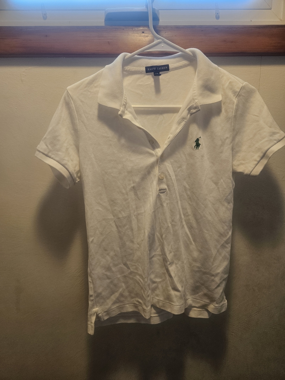 Ralph Lauren White Polo with Green Pony Logo - Men's Classic Fit